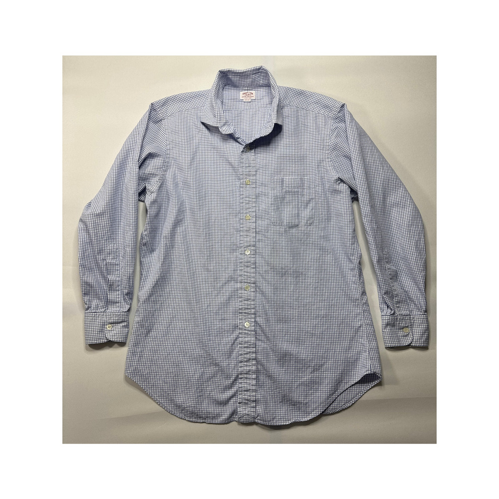 Hamilton Apr '04 Men's Long Sleeve Blue Check Button Up Dress Shirt - Size XL